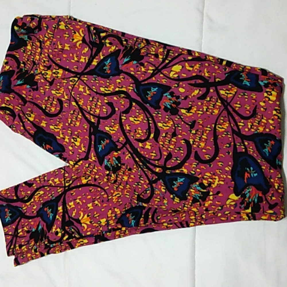 LuLaRoe TC leggings purple floral